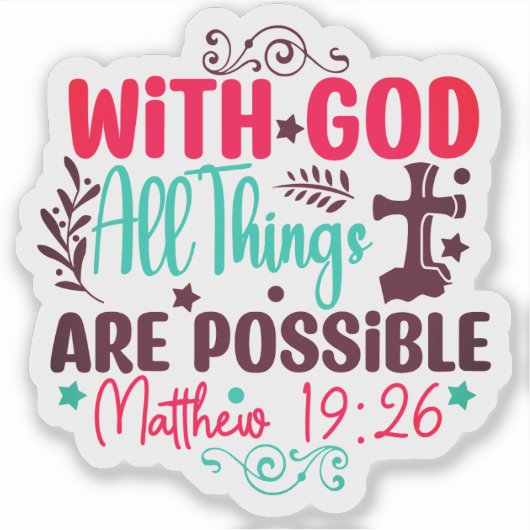 Met God is alles mogelijk Sticker (Voorkant)