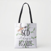 Met God is alles mogelijk Tote Bag (Voorkant)
