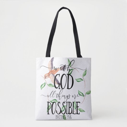 Met God is alles mogelijk Tote Bag (Voorkant)
