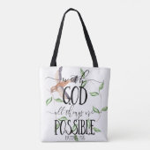 Met God is alles mogelijk Tote Bag (Achterkant)