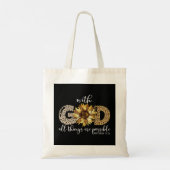 Met God is alles mogelijk... Tote Bag (Achterkant)