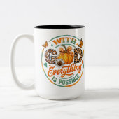 Met God is alles mogelijk Tweekleurige Koffiemok (Links)