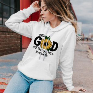 Met God is alles mogelijk   Vrouwelijke heide Hoodie