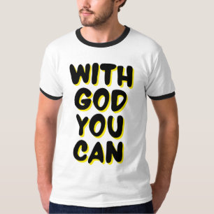 Met God kun je op geloof gebaseerde Mannen Ringer T-shirt