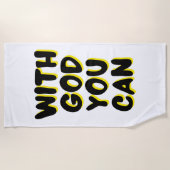 Met God kun je op geloof gebaseerde strandlaken (Voorkant)