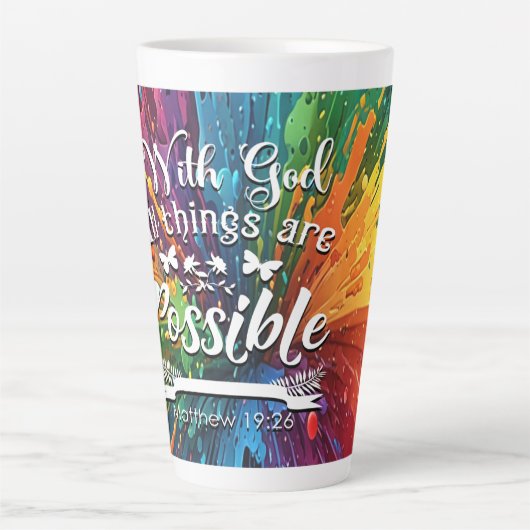 Met God Mattheus 19-26 Latte Mok (Voorkant)