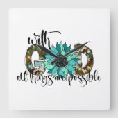 Met God Vierkante Klok (Voorkant)