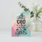Met God weiger ik te zinken Feestdagenkaart (Staand voorkant)