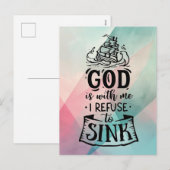 Met God weiger ik te zinken Feestdagenkaart (Voorkant / Achterkant)