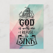 Met God weiger ik te zinken Feestdagenkaart (Voorkant)