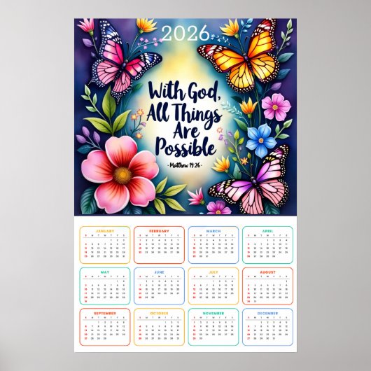 Met God zijn alle dingen mogelijk 2026 Agenda Poster (Voorkant)