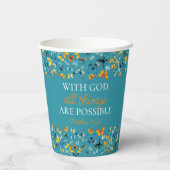 Met God zijn alle dingen mogelijk Afstuderen Papieren Bekers (Achterkant)