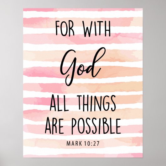 met God zijn alle dingen mogelijk bijbelcitaat Poster (Voorkant)
