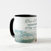 Met God zijn alle dingen mogelijk Bijbelse Afstude Mok (Voorkant links)