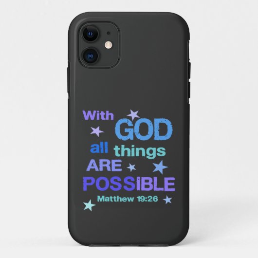 Met God zijn alle dingen mogelijk Bijbelvers Case-Mate iPhone Case (Achterkant)