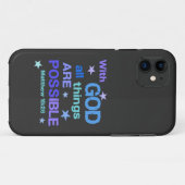 Met God zijn alle dingen mogelijk Bijbelvers Case-Mate iPhone Case (Achterkant (horizontaal))