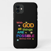 Met God zijn alle dingen mogelijk Bijbelverse Case-Mate iPhone Case (Achterkant)