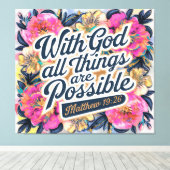 Met God zijn alle dingen mogelijk Canvas Afdruk (Insitu (Houten vloer))