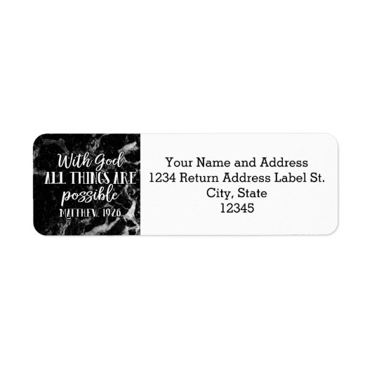 Met God zijn alle dingen mogelijk Christelijke Bij Etiket (Voorkant)