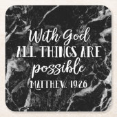 Met God zijn alle dingen mogelijk Christelijke Bij Kartonnen Onderzetters (Voorkant)