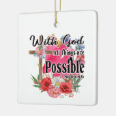 Met God zijn alle dingen mogelijk Christelijke Bij Keramisch Ornament (Links)