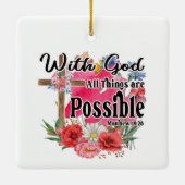 Met God zijn alle dingen mogelijk Christelijke Bij Keramisch Ornament (Achterkant)