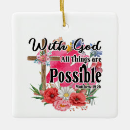 Met God zijn alle dingen mogelijk Christelijke Bij Keramisch Ornament