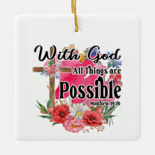 Met God zijn alle dingen mogelijk Christelijke Bij Keramisch Ornament