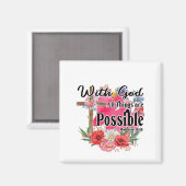 Met God zijn alle dingen mogelijk Christelijke Bij Magneet (Voorkant / Achterkant)