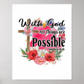 Met God zijn alle dingen mogelijk Christelijke Bij Poster (Voorkant)