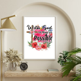 Met God zijn alle dingen mogelijk Christelijke Bij Poster
