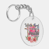 Met God zijn alle dingen mogelijk Christelijke Bij Sleutelhanger (Voorkant Links)