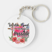 Met God zijn alle dingen mogelijk Christelijke Bij Sleutelhanger (Achterkant)