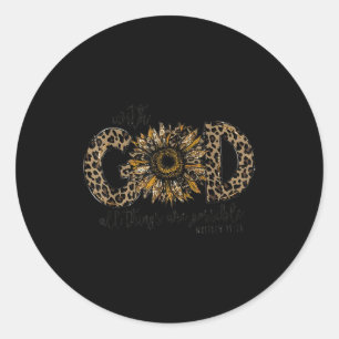 Met God zijn alle dingen mogelijk dagenbloem F Ronde Sticker