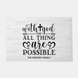Met God zijn alle dingen mogelijk doormat Deurmat