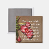 "Met God zijn alle dingen mogelijk" florale magnet (Voorkant / Achterkant)