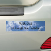 Met God zijn alle dingen mogelijk (hemel) Bumpersticker (Op auto)