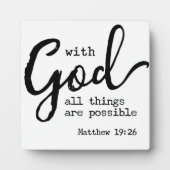 Met God zijn alle dingen mogelijk Matthew 19:26 Fotoplaat (Voorkant)