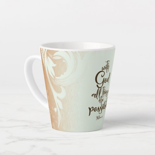 Met God zijn alle dingen mogelijk Matthew 19:26 Latte Mok (Linkerhoek)