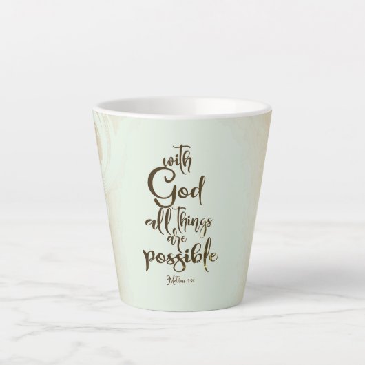 Met God zijn alle dingen mogelijk Matthew 19:26 Latte Mok (Voorkant)