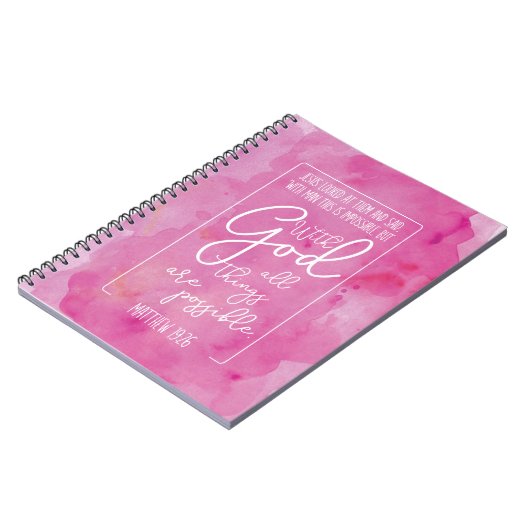 Met God zijn alle dingen mogelijk Matthew 19:26 Notitieboek (Linkerzijde)