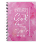 Met God zijn alle dingen mogelijk Matthew 19:26 Notitieboek (Voorkant)