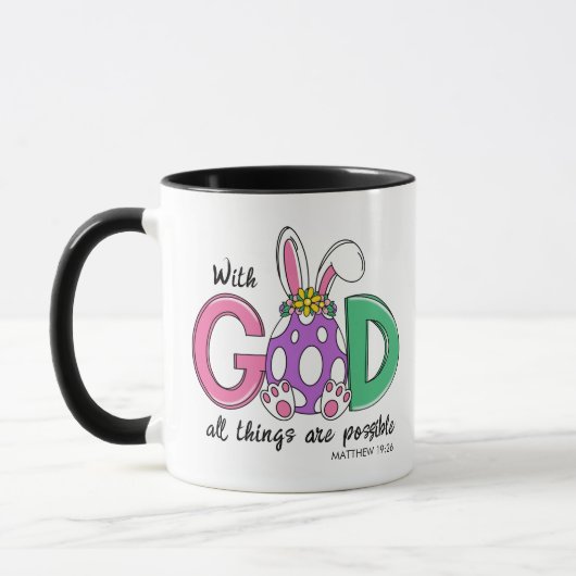 Met God Zijn Alle Dingen Mogelijk Pasen Koffiemok Mok (Links)
