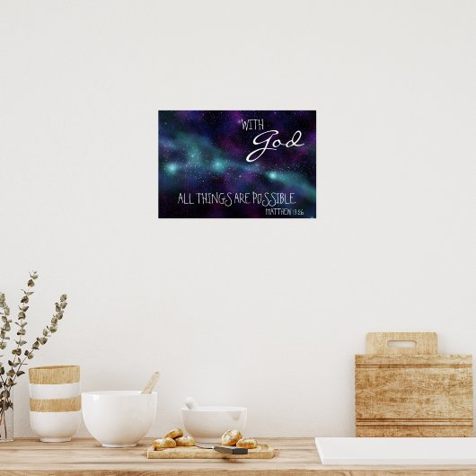 Met God zijn alle dingen mogelijk Poster (Keuken)