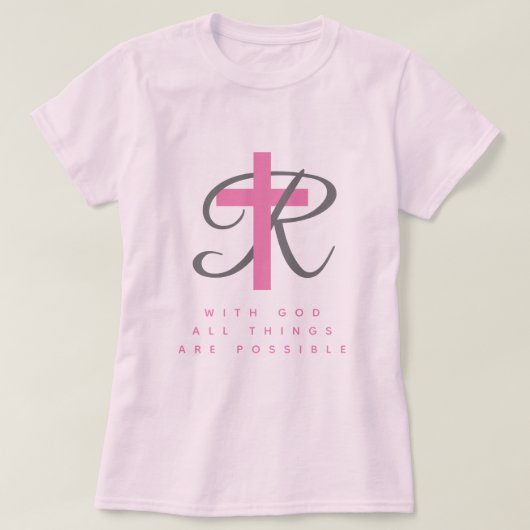 Met God zijn alle dingen mogelijk religie op shirt (Design voorkant)