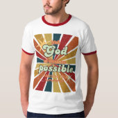 Met God zijn alle dingen mogelijk retro t-shirt un (Voorkant)
