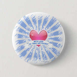 Met God zijn alle Dingen Mogelijk Ronde Button 5,7 Cm