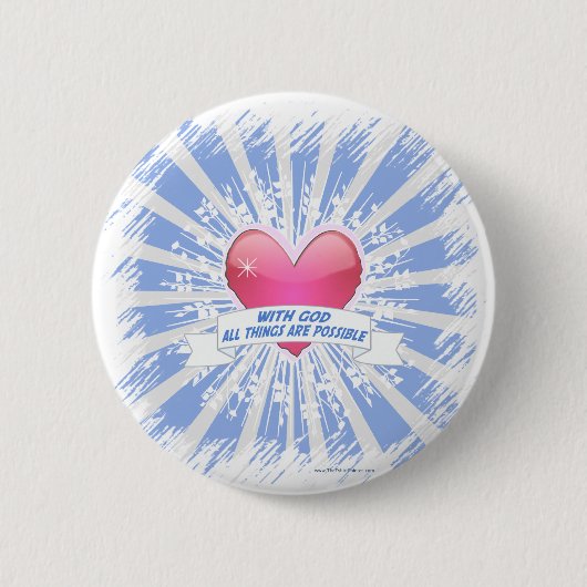 Met God zijn alle Dingen Mogelijk Ronde Button 5,7 Cm (Voorkant)