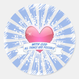 Met God zijn alle dingen mogelijk Ronde Sticker