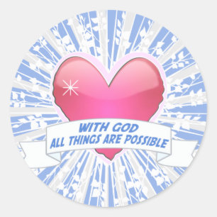 Met God zijn alle Dingen Mogelijk Ronde Sticker
